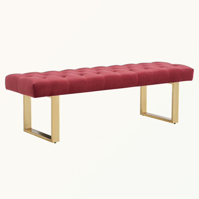 Mercer41 Upholstered Bench With Gold Metal Legs Wayfair